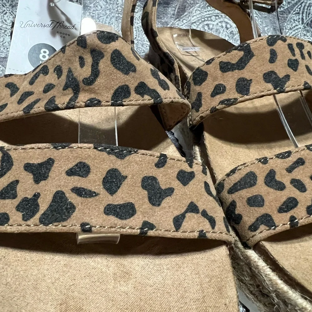 Universal Thread Tan Leopard Espadrille Sandals